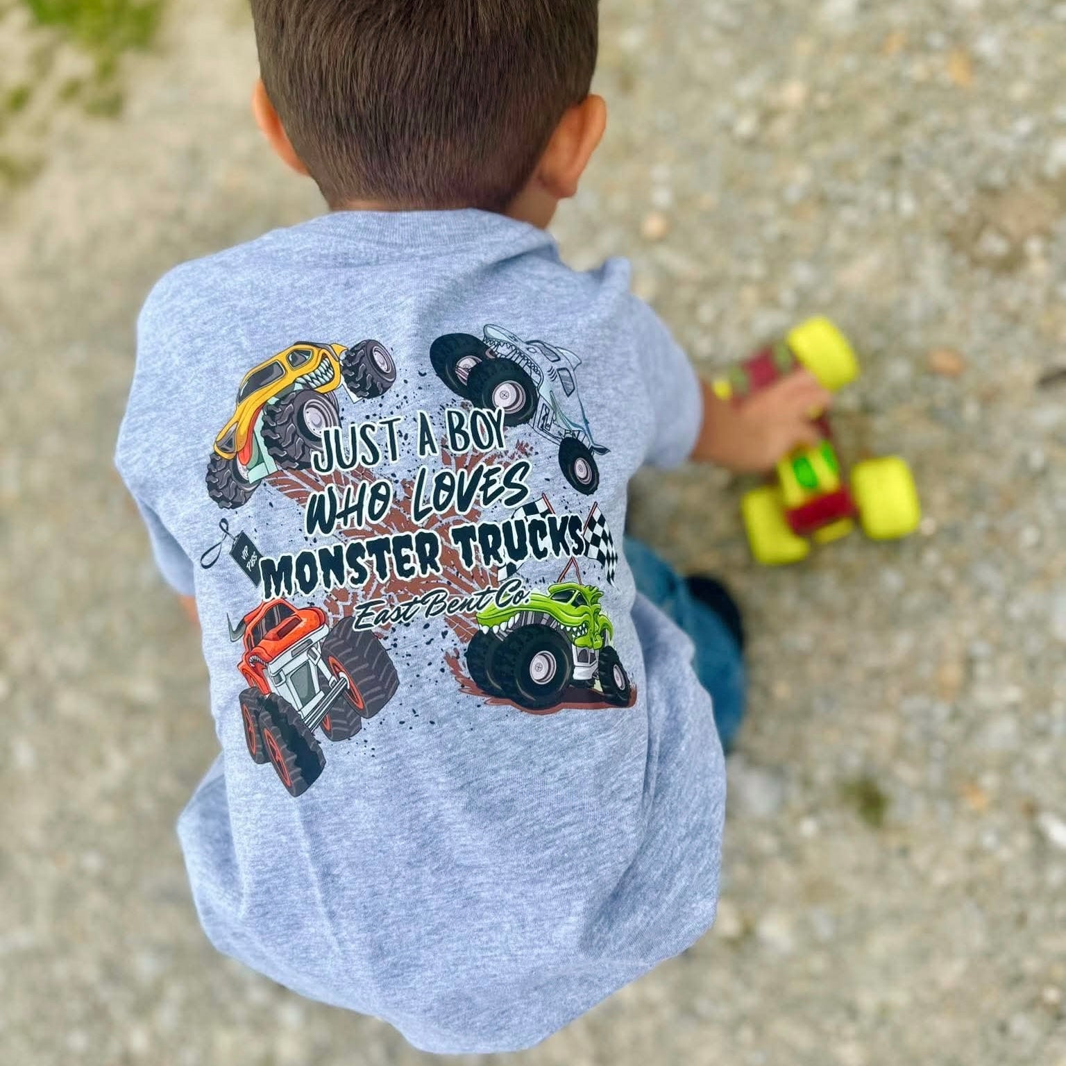 Just A Boy Who Loves Monster Trucks Short Sleeve Shirt