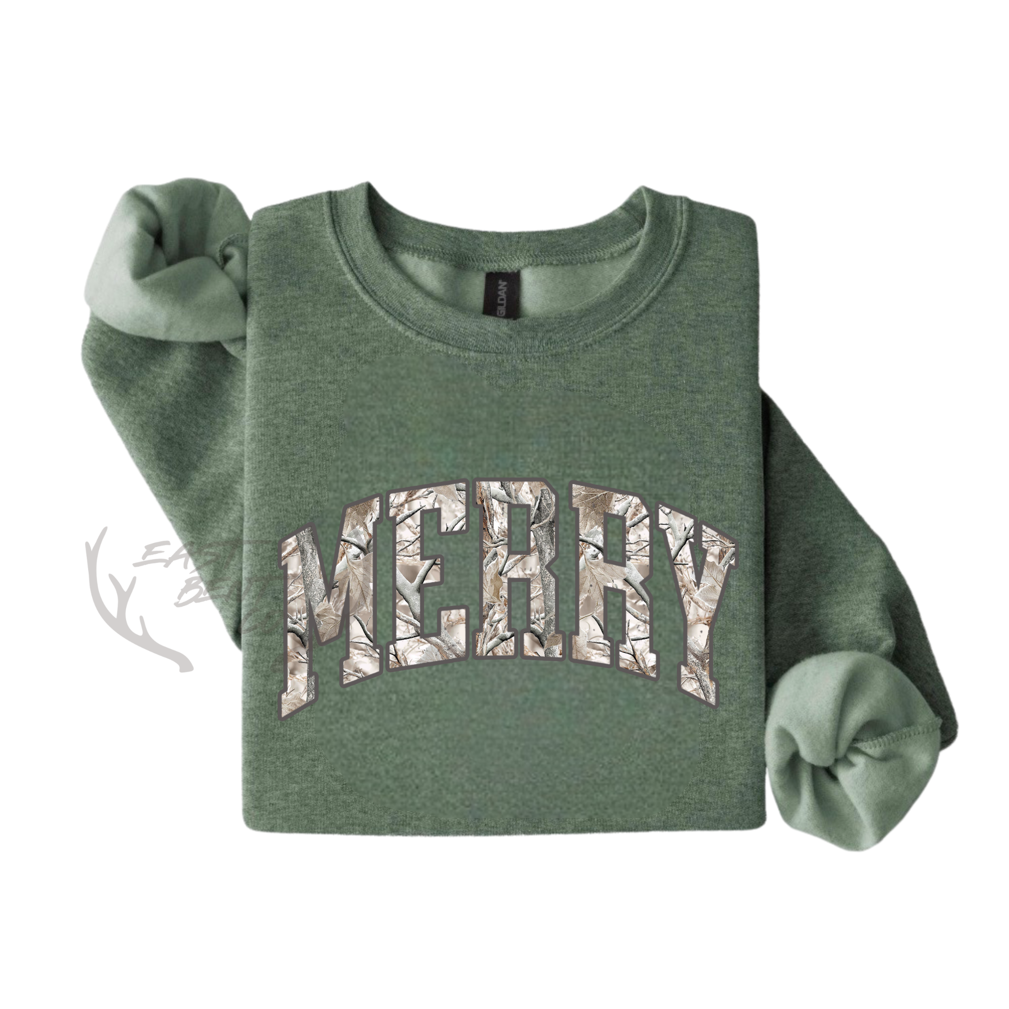 Winter Camo Merry Adult Crewneck Sweatshirt