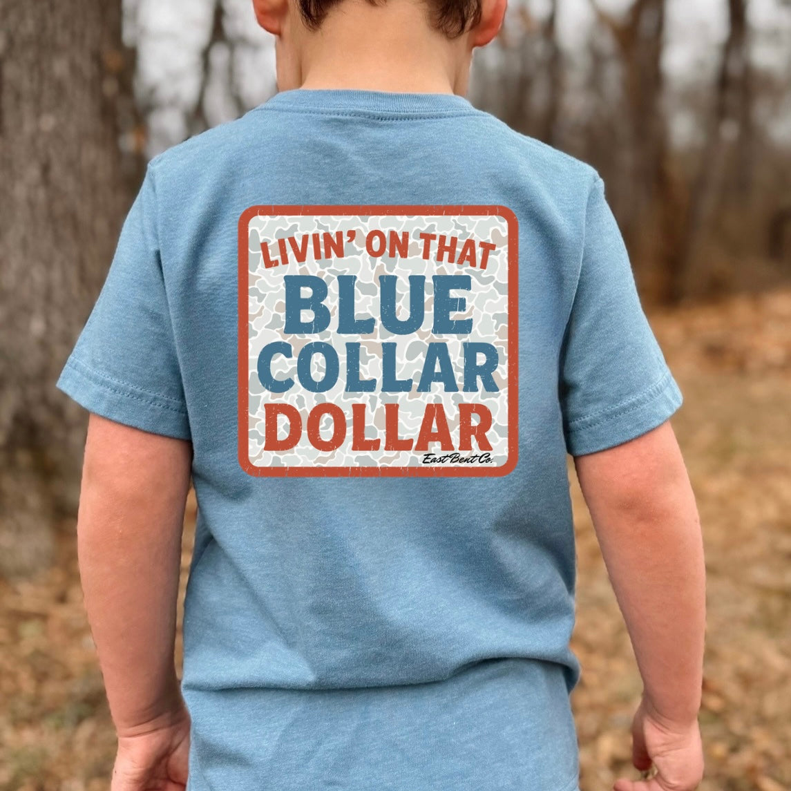 Livin’ On That Blue Collar Dollar Kids Short Sleeve Shirt