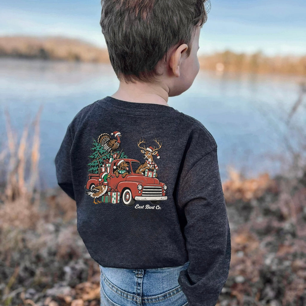 Vintage Hunting Crew Christmas Truck Long Sleeve Shirt