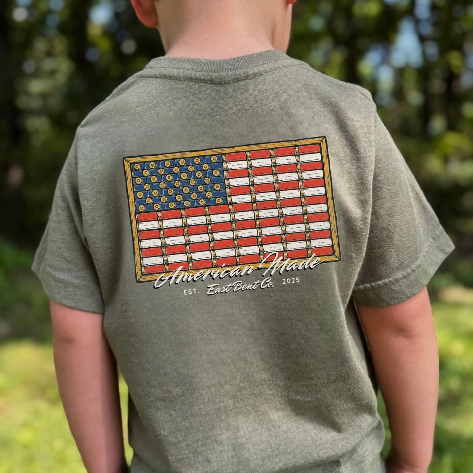 American Made Bullet Flag Kids Short Sleeve Shirt