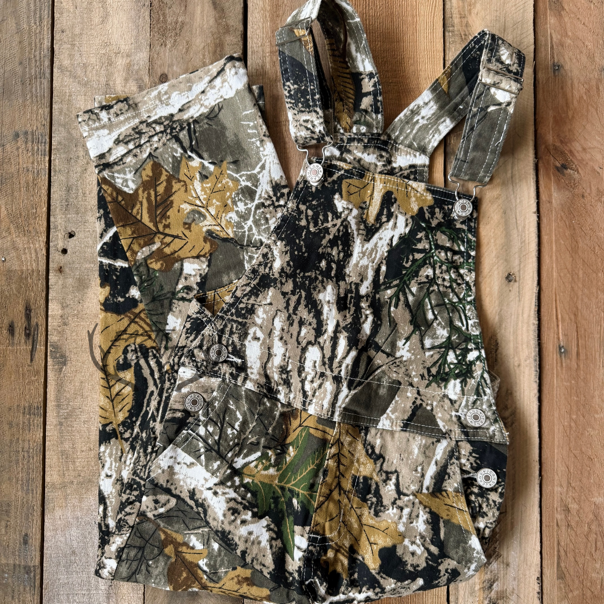 Tree Bark Camo Kids Overalls
