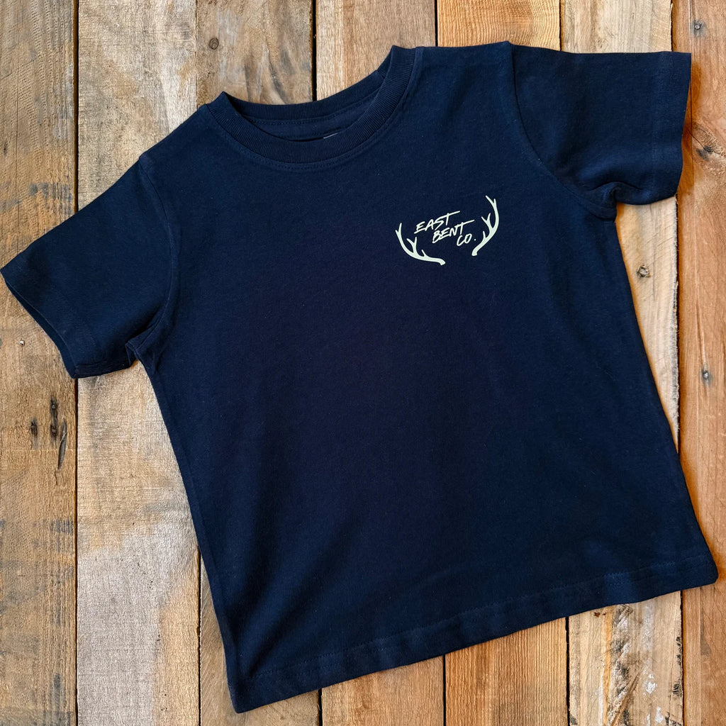Distressed Blue Camo Fishing Flag Short Sleeve Shirt