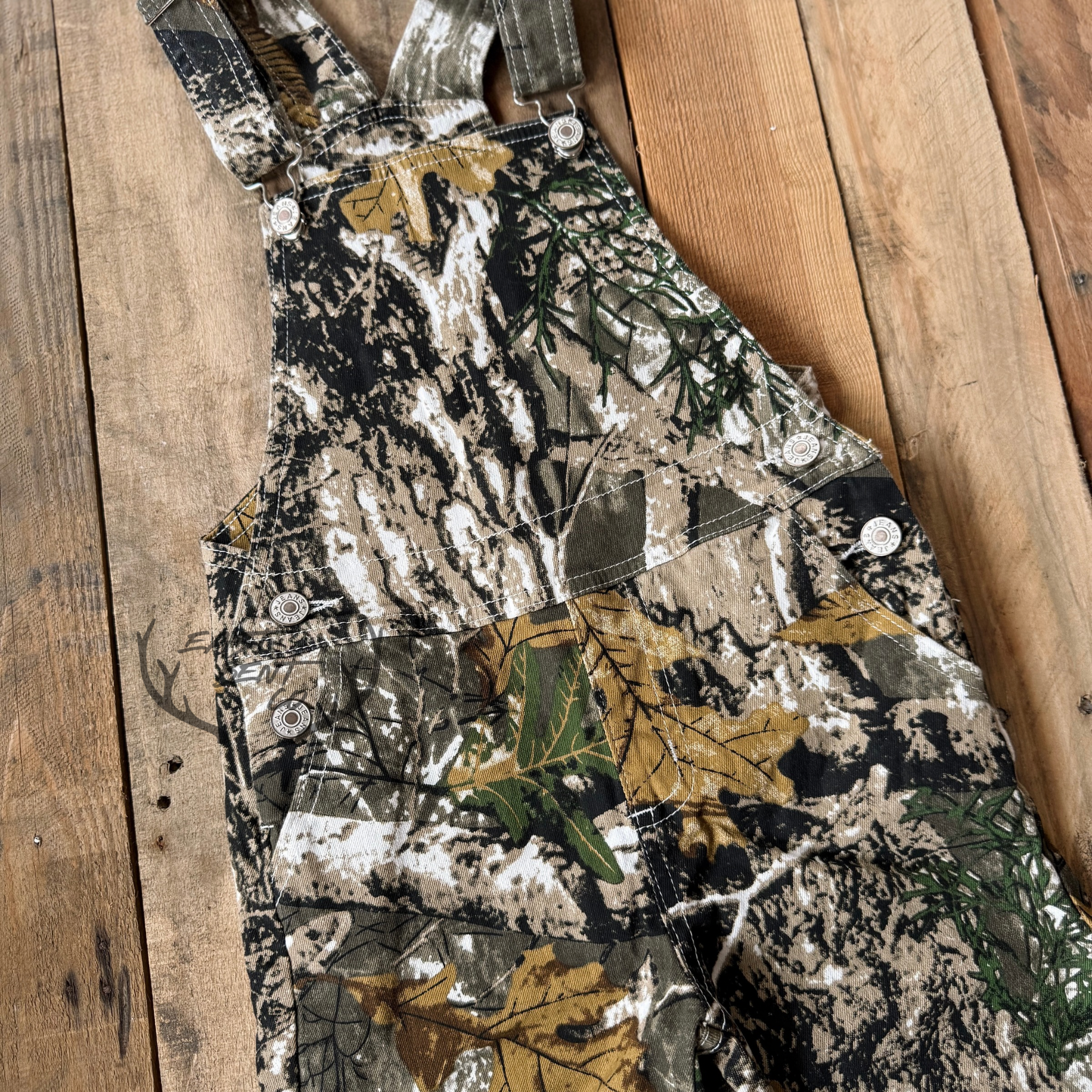 Tree Bark Camo Kids Overalls