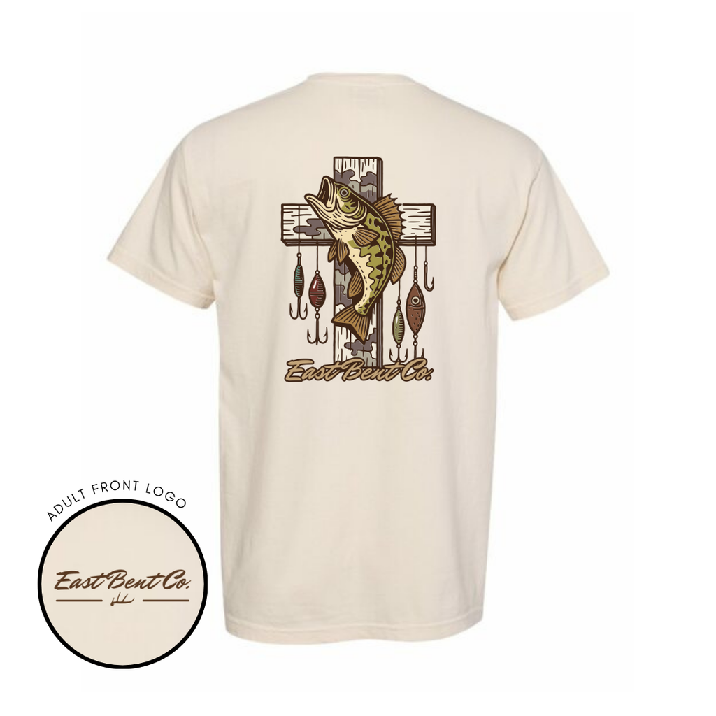 Camo Fishing Cross Adult Short Sleeve Shirt