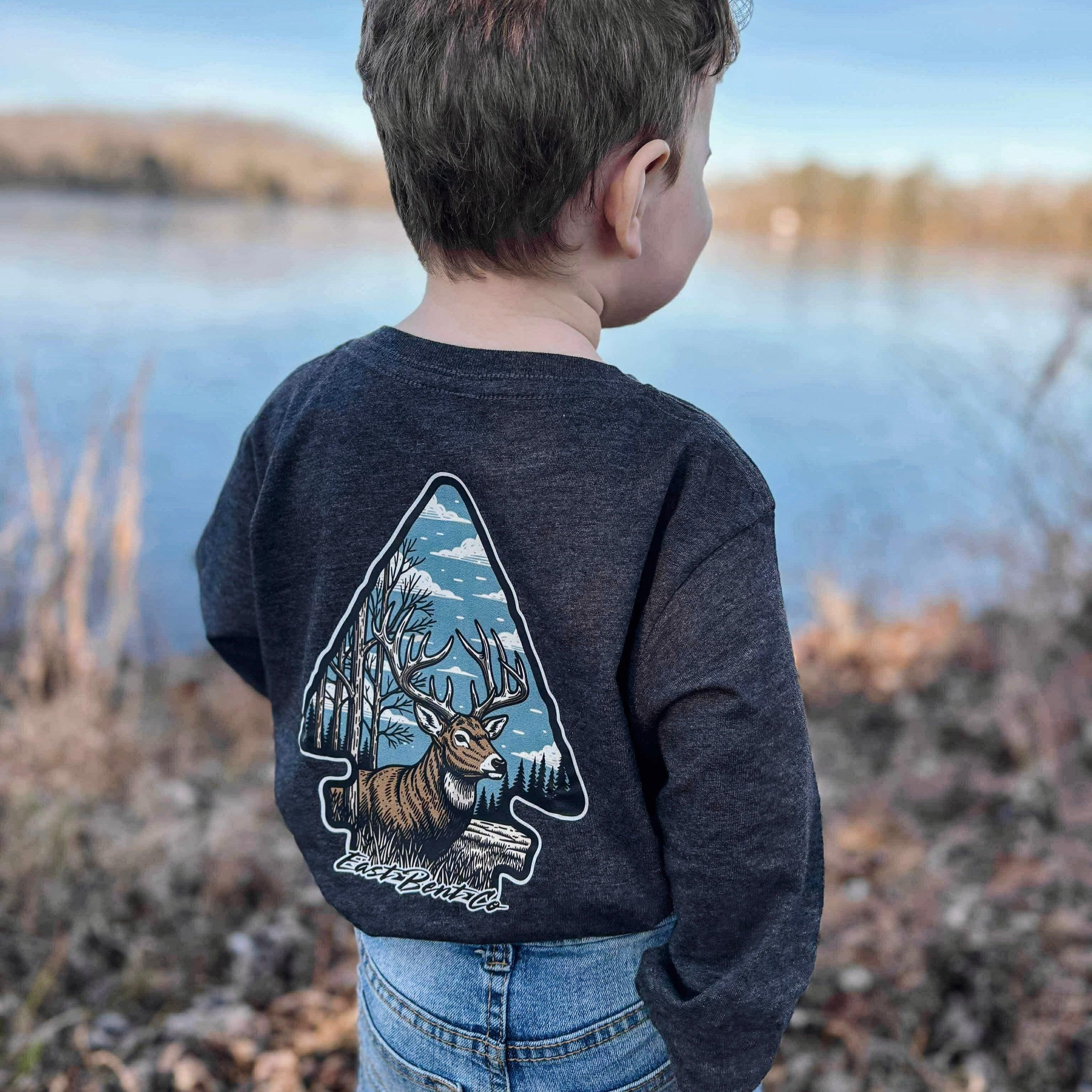 Deer Hunting Arrowhead Kids Long Sleeve Shirt