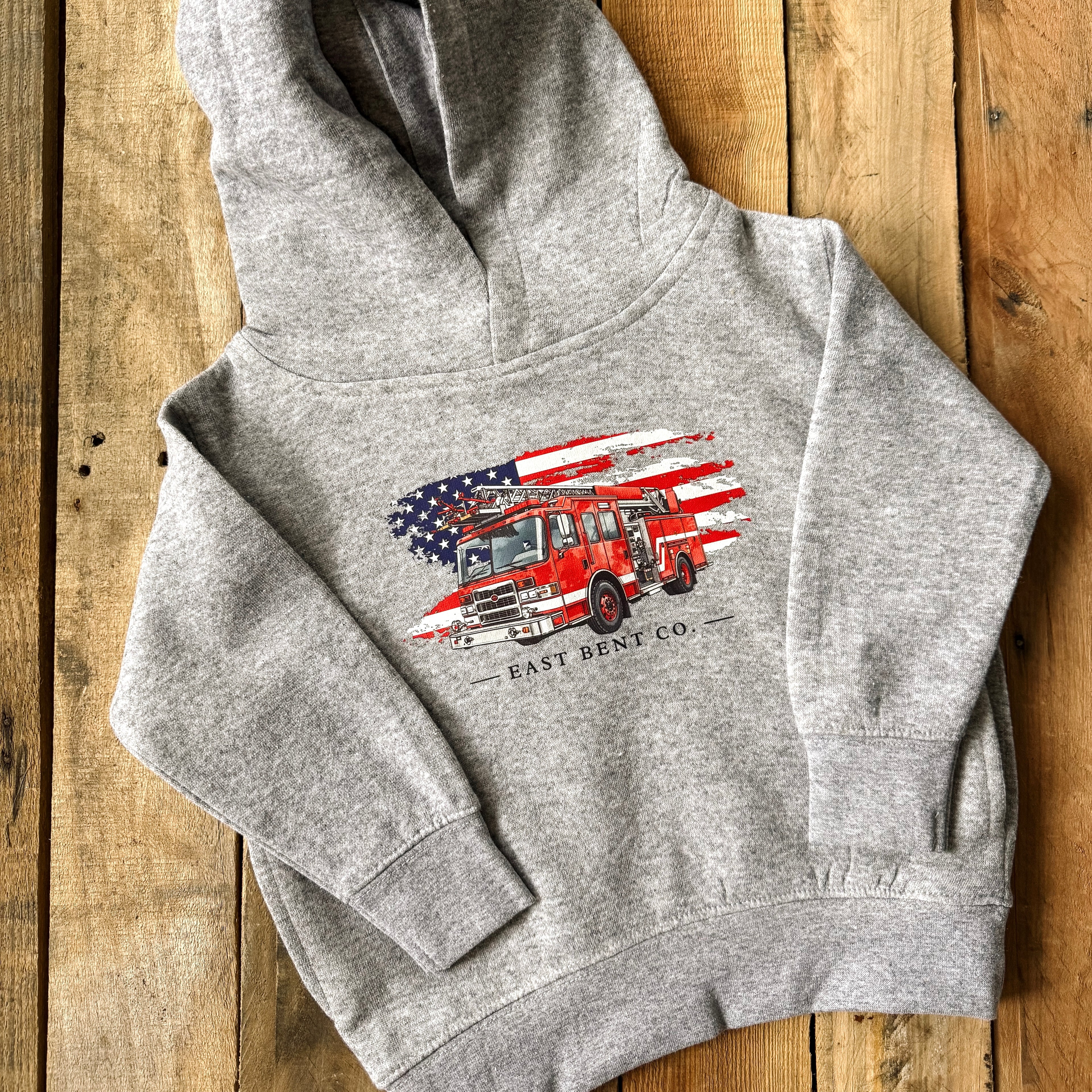 Fire Truck Kids Hoodie (Front Design)