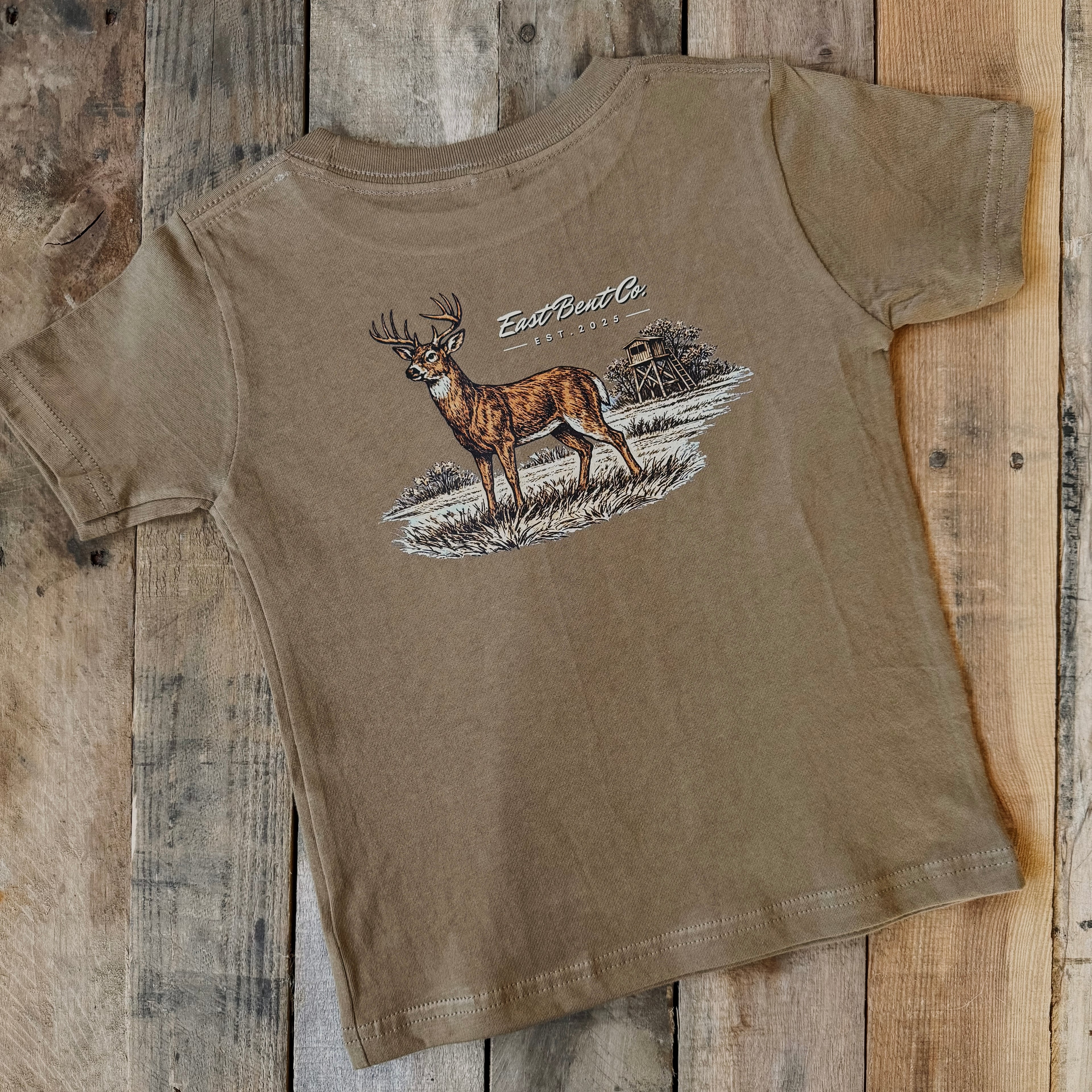 Vintage Deer Logo Kids Short Sleeve Shirt