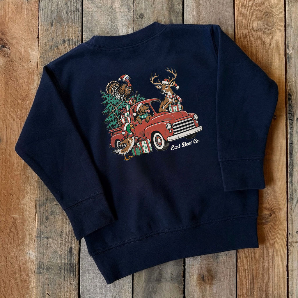 Vintage Hunting Crew Christmas Truck Crewneck Sweatshirt