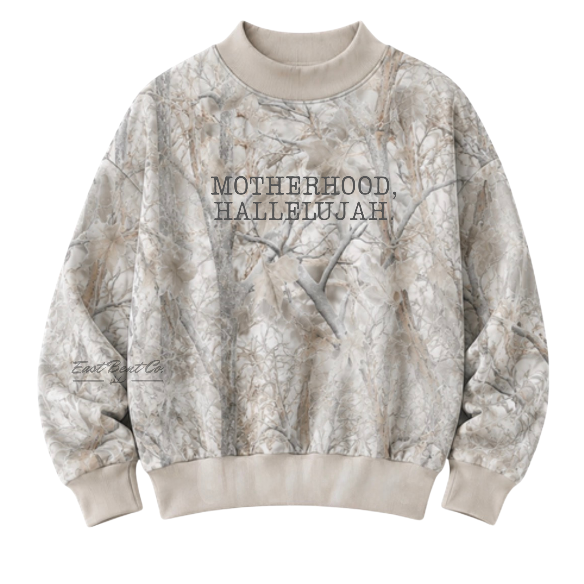 Adult Light Camo Mock Neck Crewneck Sweatshirt