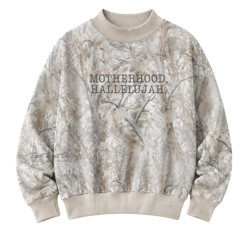 Adult Light Camo Mock Neck Crewneck Sweatshirt