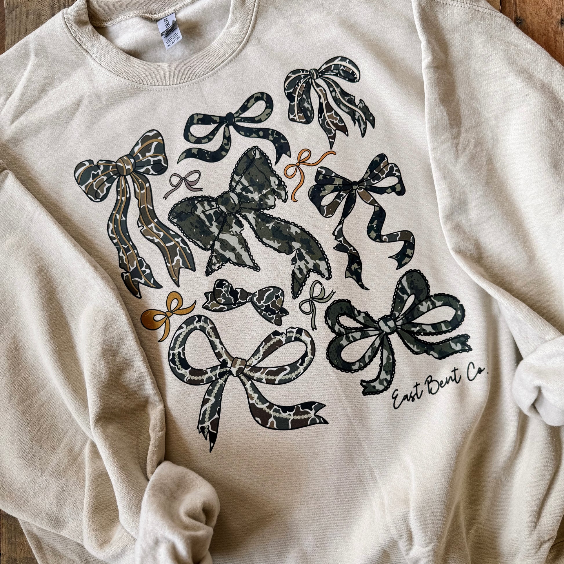 Camo Bows Adult Crewneck Sweatshirt