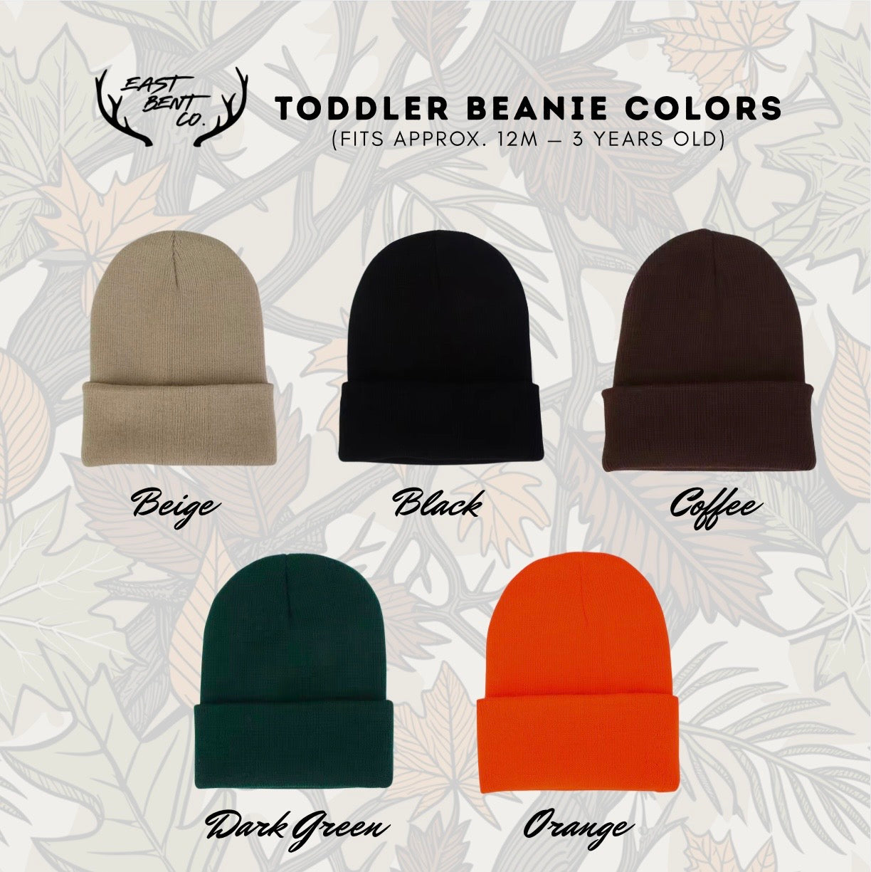 East Bent Co. Toddler Leatherette Patch Beanies