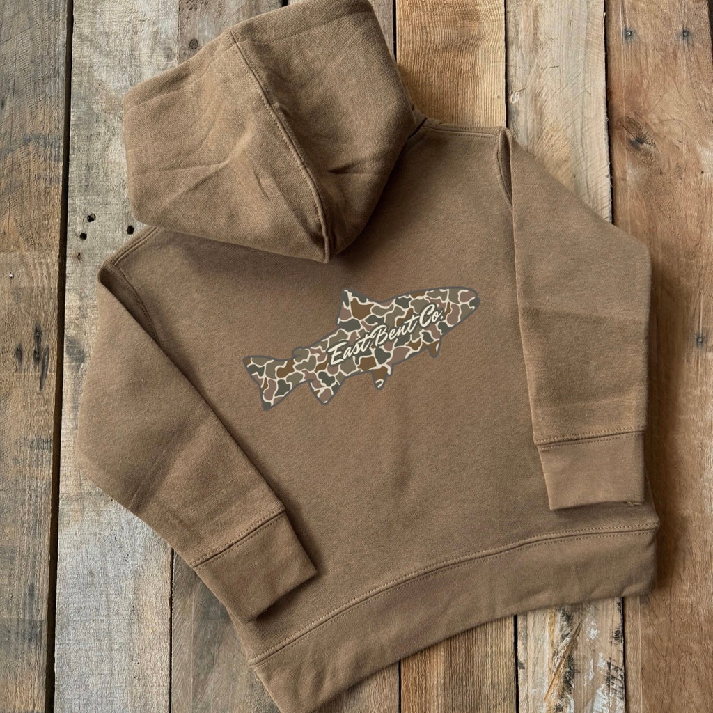 Camo Trout Fish Kids Hoodie