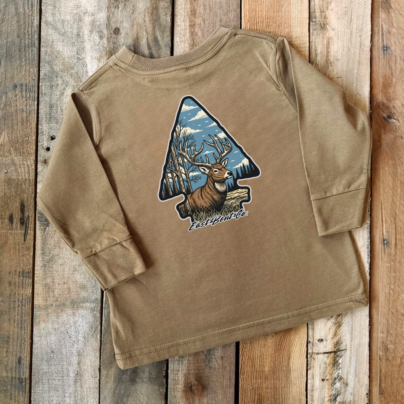 Deer Hunting Arrowhead Kids Long Sleeve Shirt