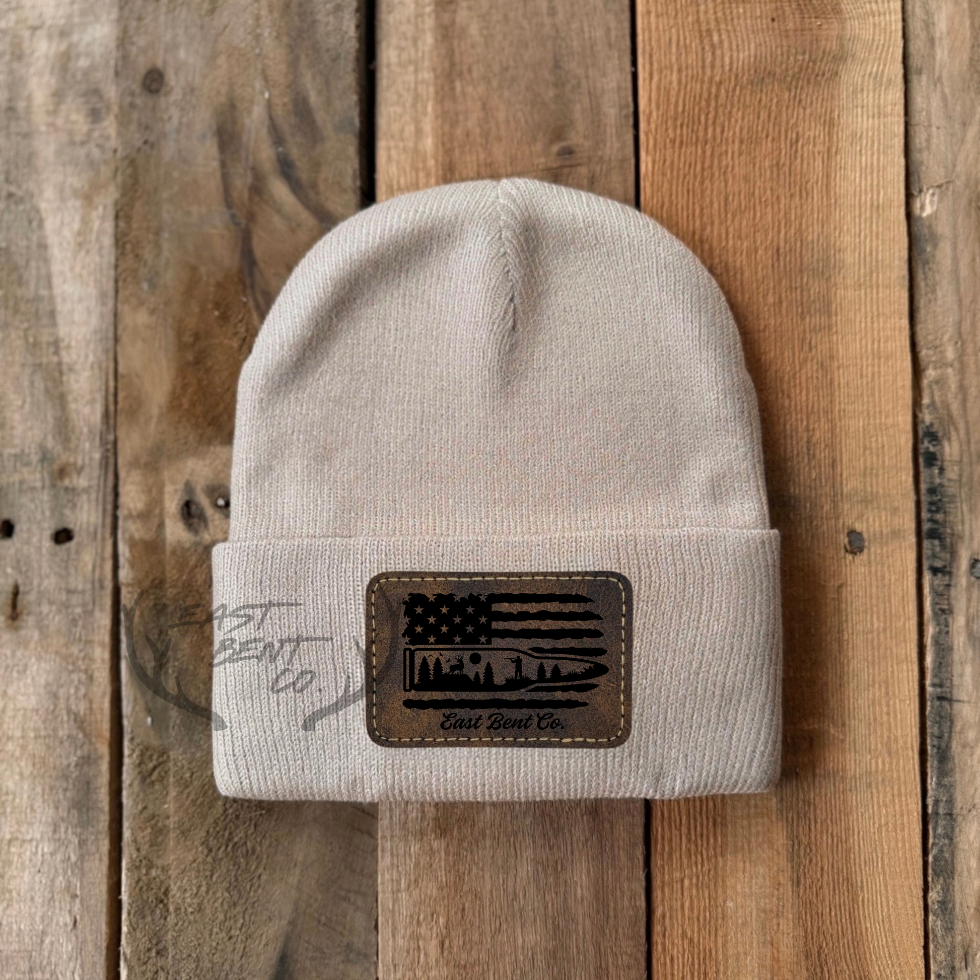 East Bent Co. Toddler Leatherette Patch Beanies