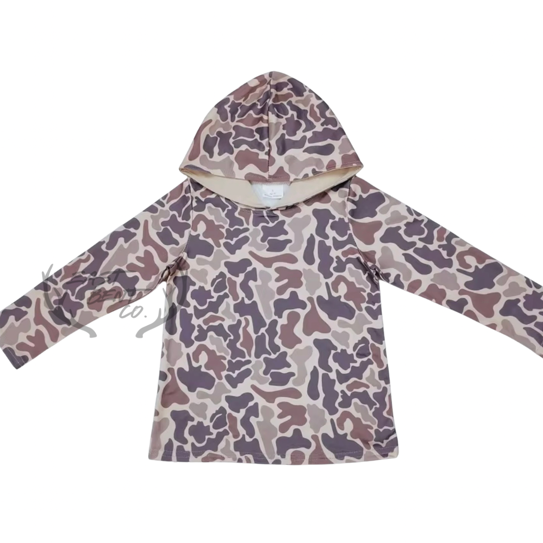 Creek Camo Kids Long Sleeve Hooded Performance Shirt