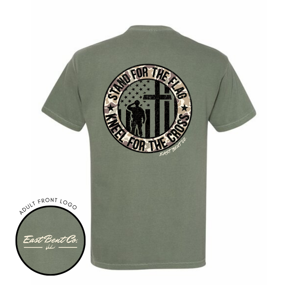 Stand For The Flag Kneel For The Cross Adult Short Sleeve Shirt