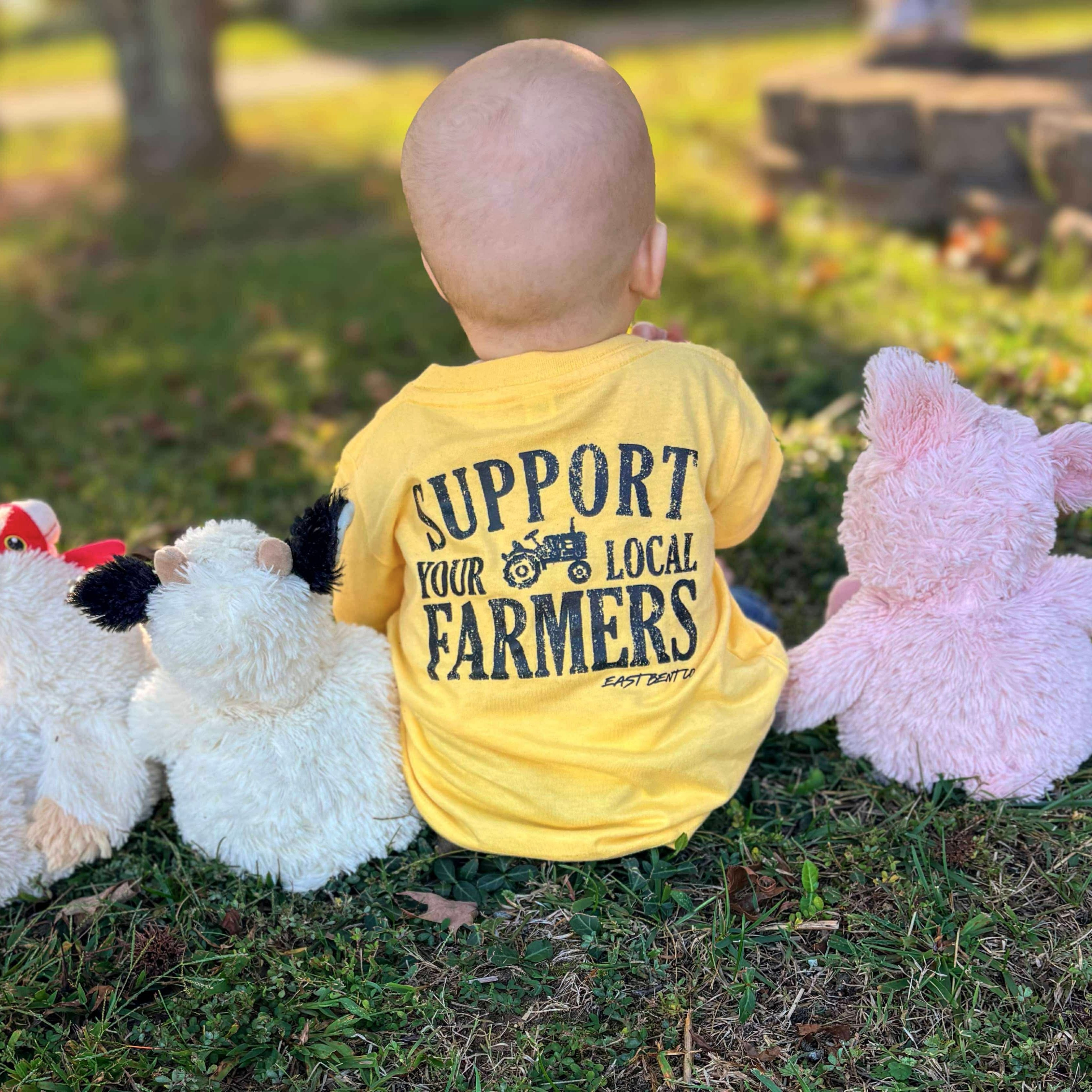 Support Your Local Farmers Boys Short Sleeve Shirt