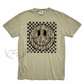 Camo Checkered Smiley Adult Short Sleeve Shirt