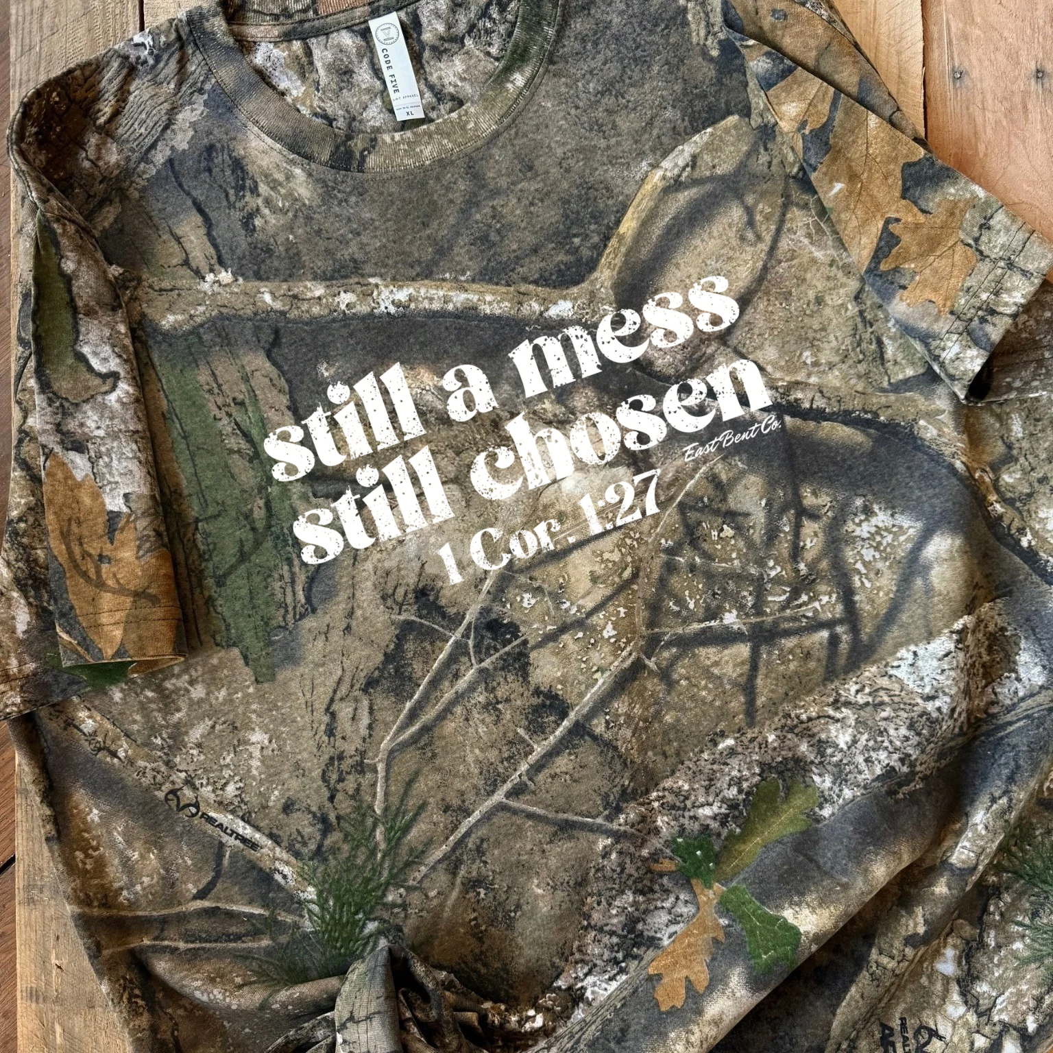 Still A Mess Still Chosen Camo Adult Short Sleeve Shirt