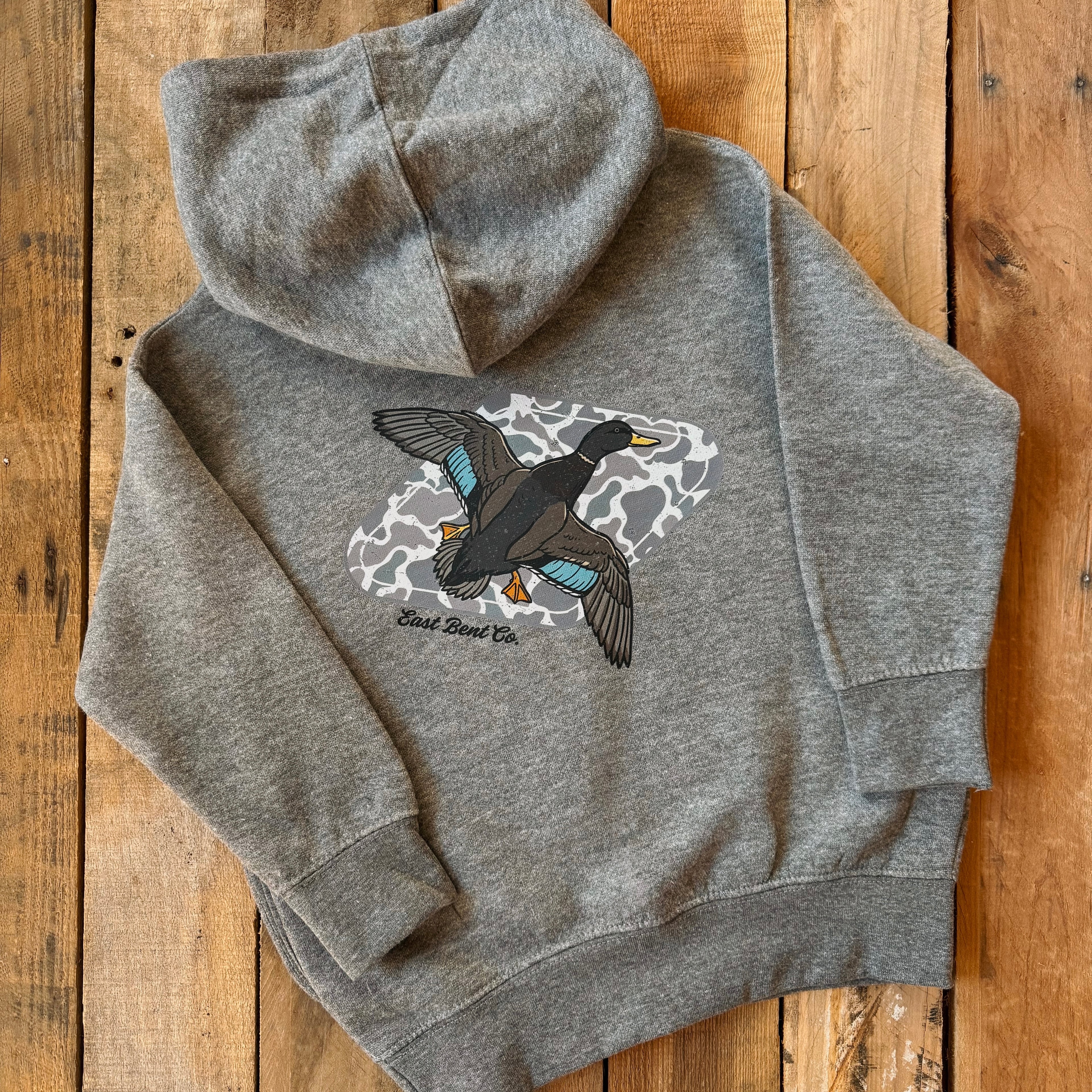 Distressed Camo Duck Kids Hoodie