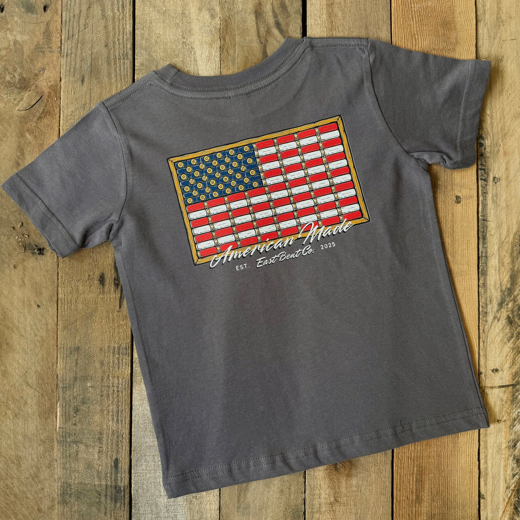 American Made Bullet Flag Kids Short Sleeve Shirt