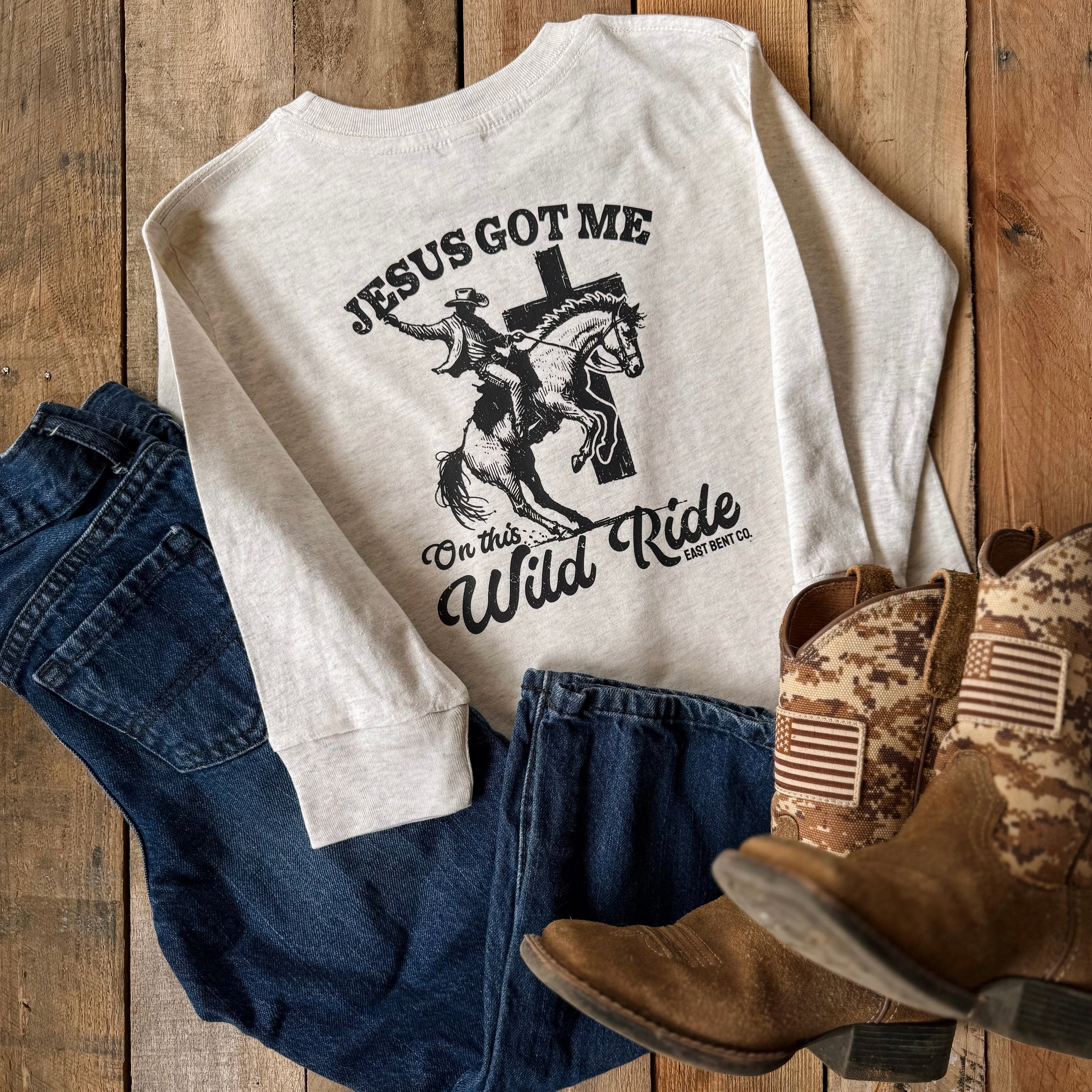 Jesus Got Me On This Wild Ride Long Sleeve Shirt