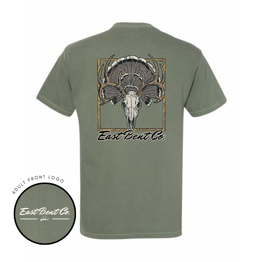 Deer Skull & Turkey Adult Short Sleeve Shirt