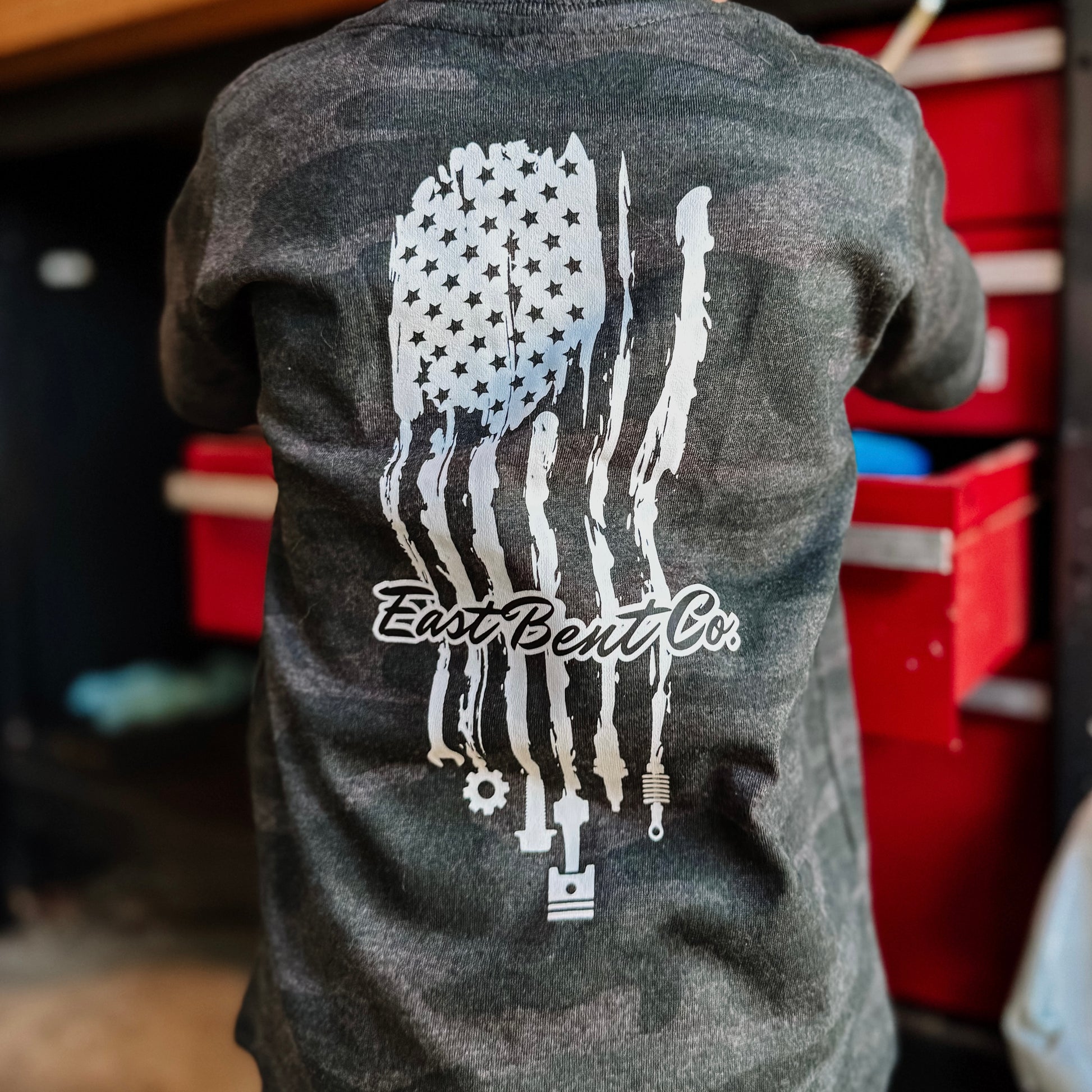 Mechanic Tools American Flag Short Sleeve Shirt