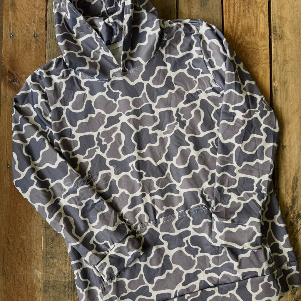 Canyon Camo Kids Long Sleeve Hooded Performance Shirt
