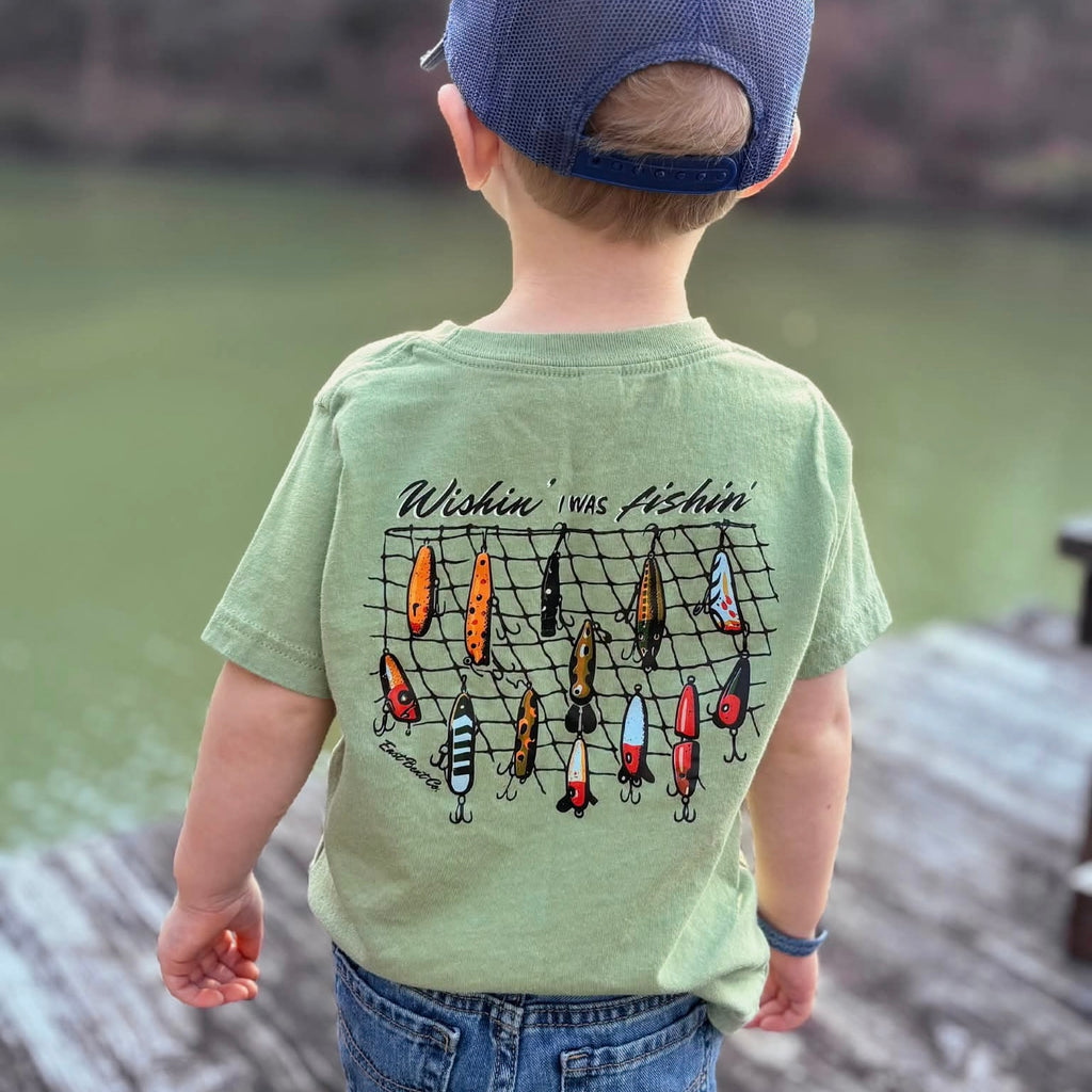 Wishin’ I Was Fishin’ Kids Short Sleeve Shirt