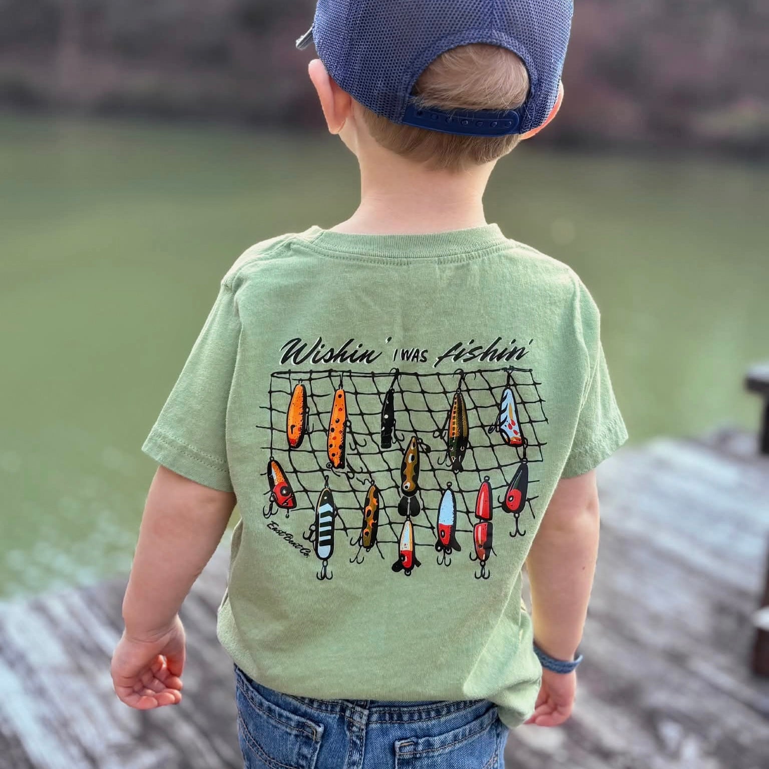 Wishin’ I Was Fishin’ Kids Short Sleeve Shirt