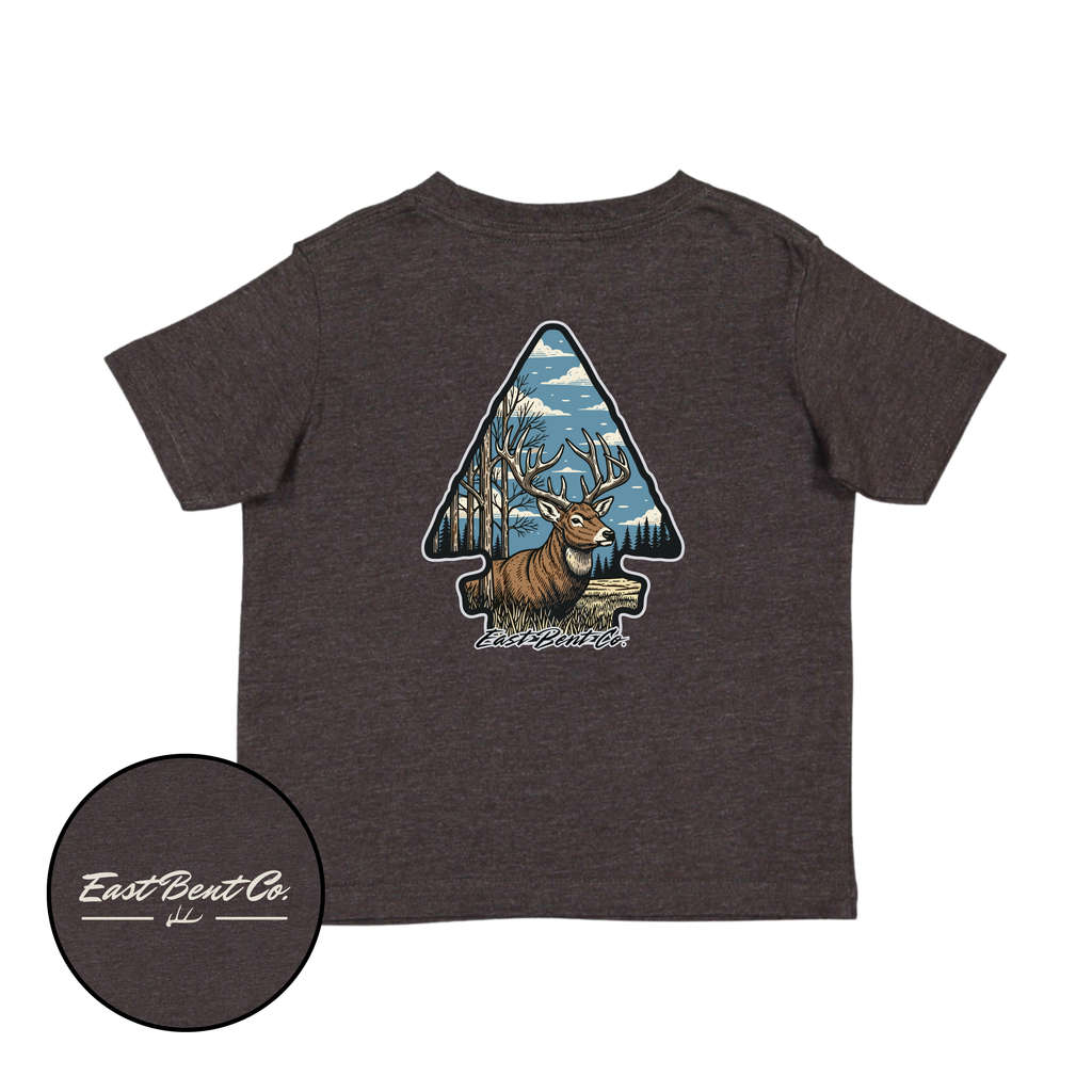 Deer Hunting Arrowhead Kids Short Sleeve Shirt