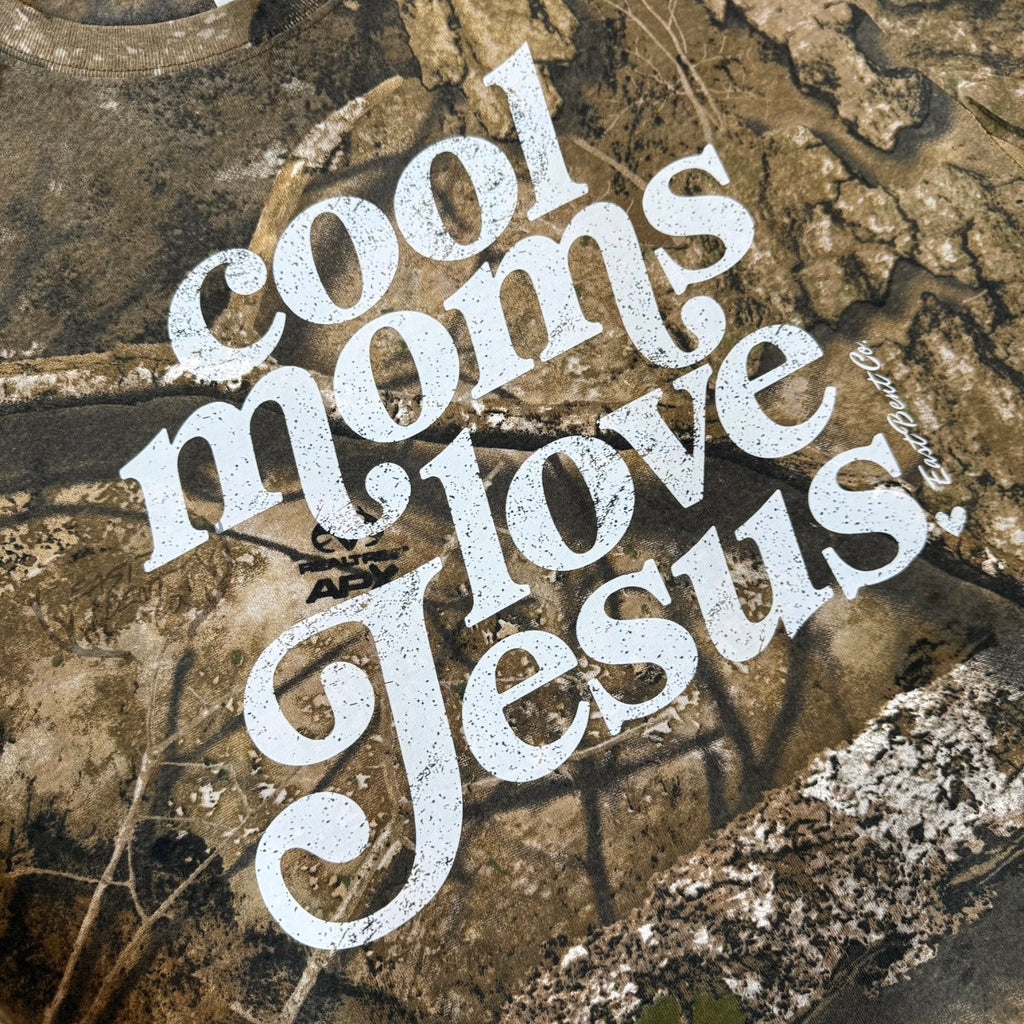 Cool Moms Love Jesus Camo Adult Short Sleeve Shirt