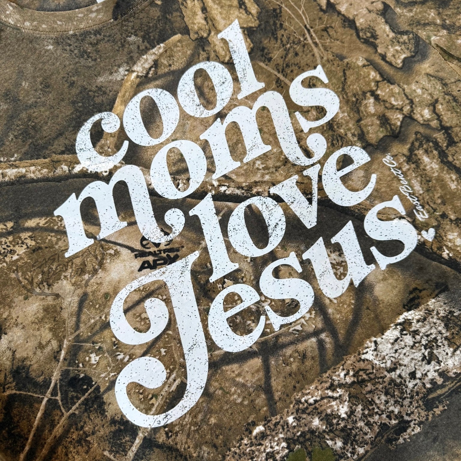 Cool Moms Love Jesus Camo Adult Short Sleeve Shirt