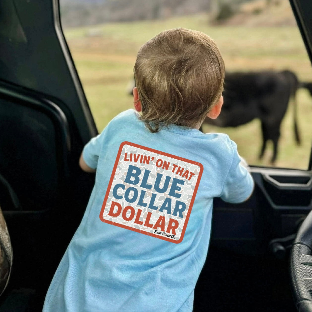 Livin’ On That Blue Collar Dollar Kids Short Sleeve Shirt