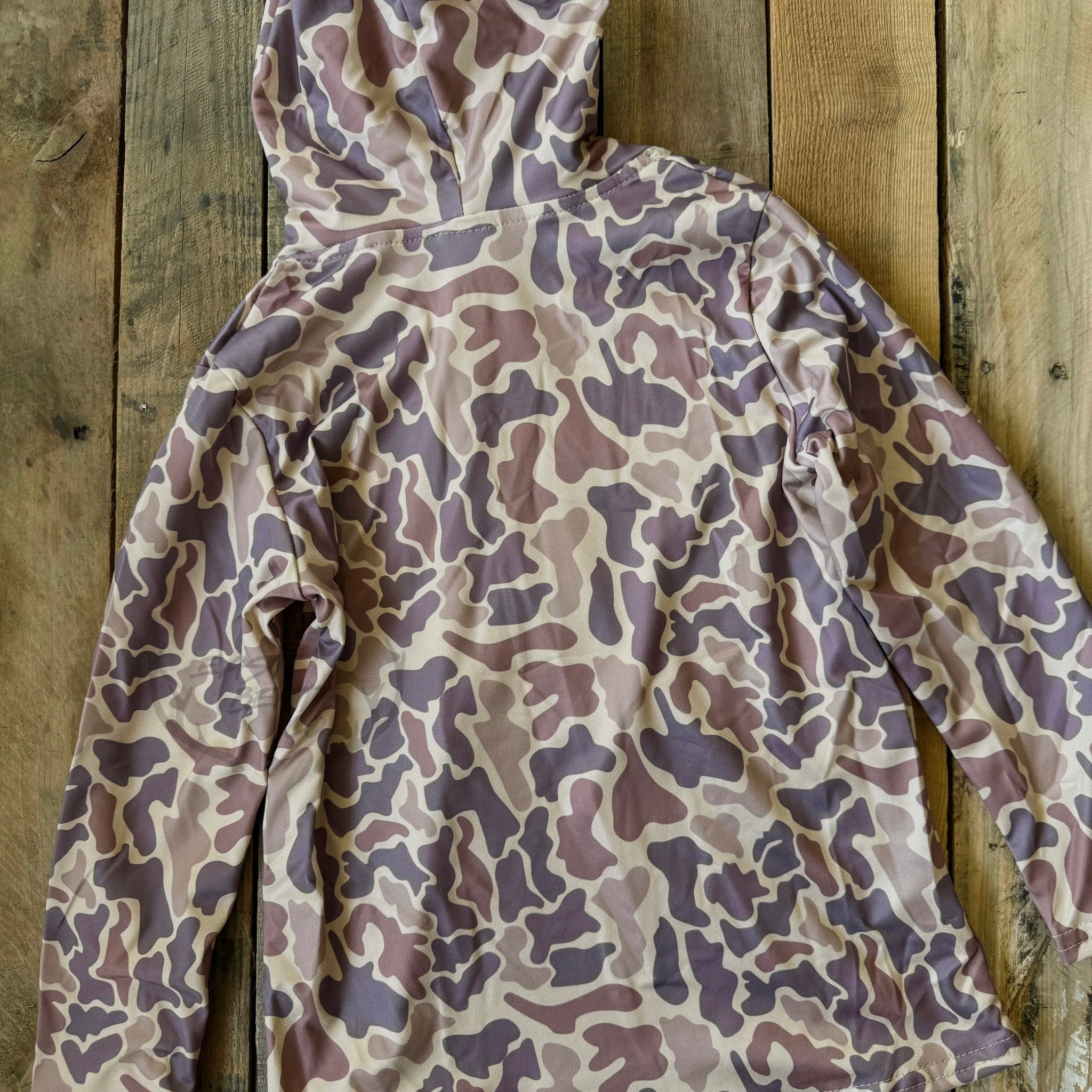 Creek Camo Kids Long Sleeve Hooded Performance Shirt