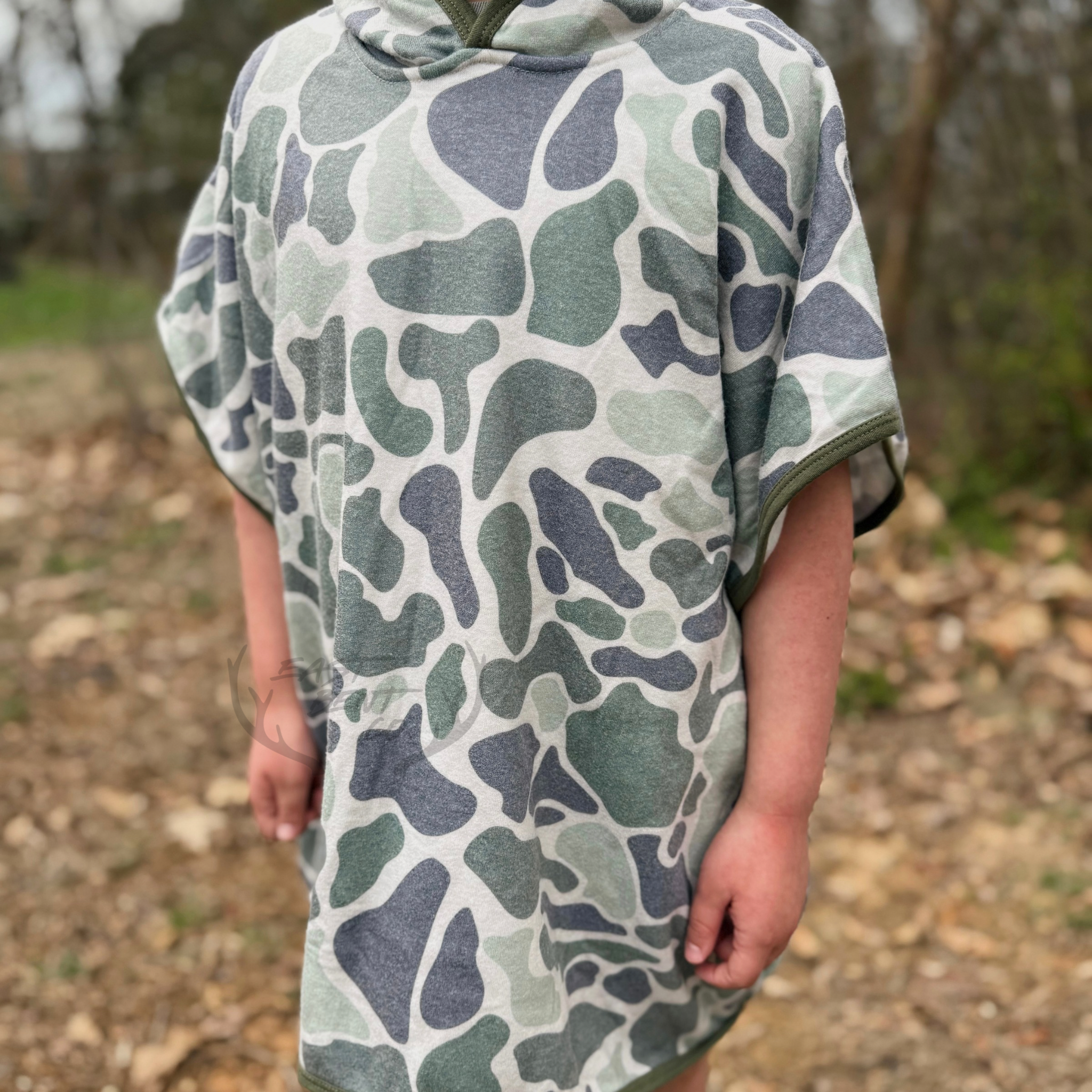 Old School Camo Toddler Pullover Hooded Towel