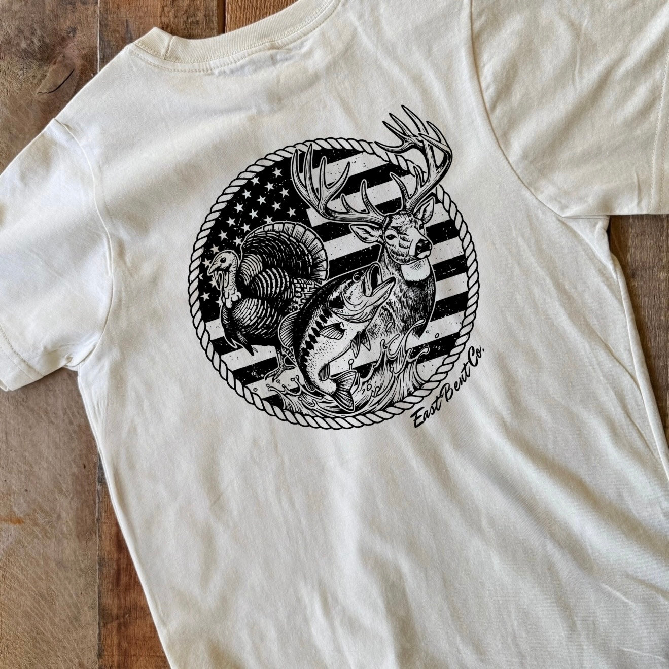 Hunting Flag Trio Circle Kids Short Sleeve Shirt