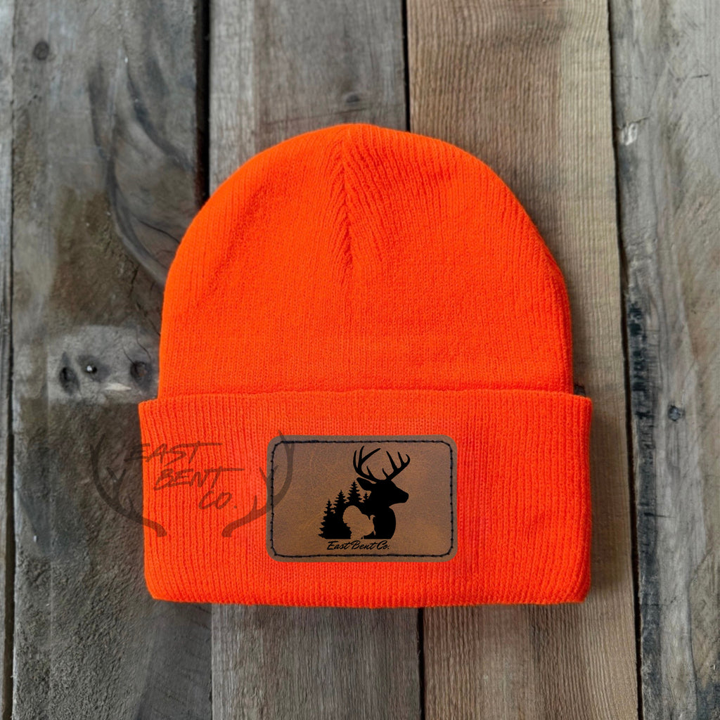 East Bent Co. Toddler Leatherette Patch Beanies