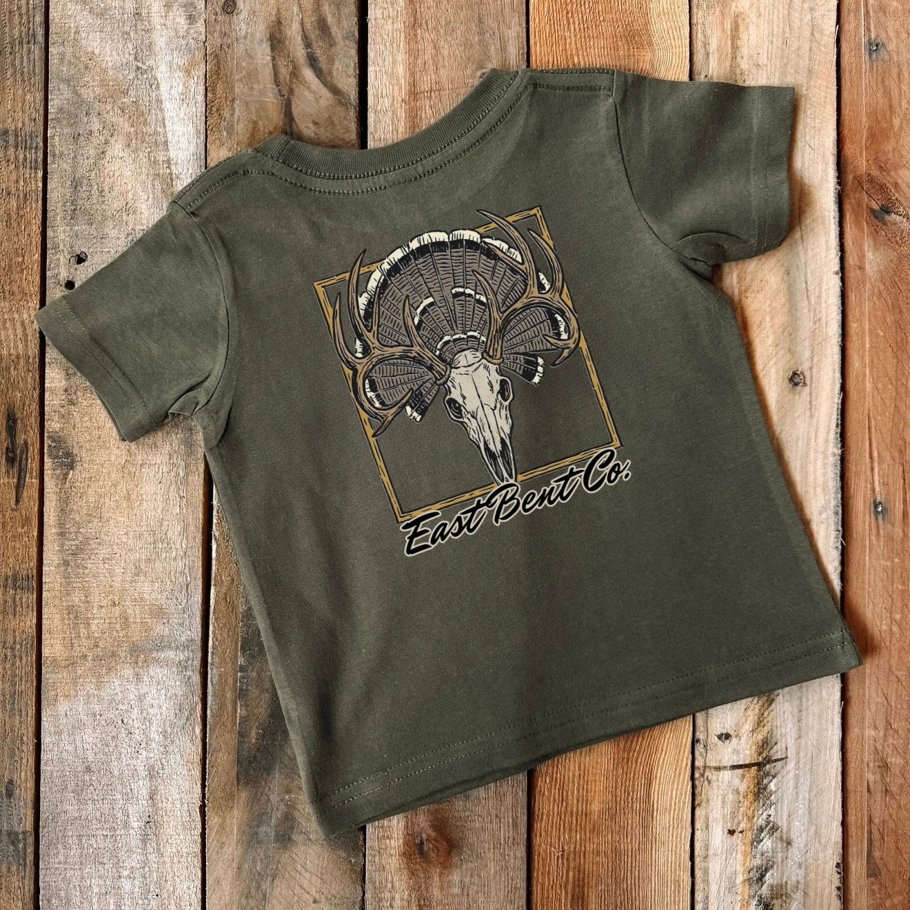 Deer Skull & Turkey Kids Short Sleeve Shirt
