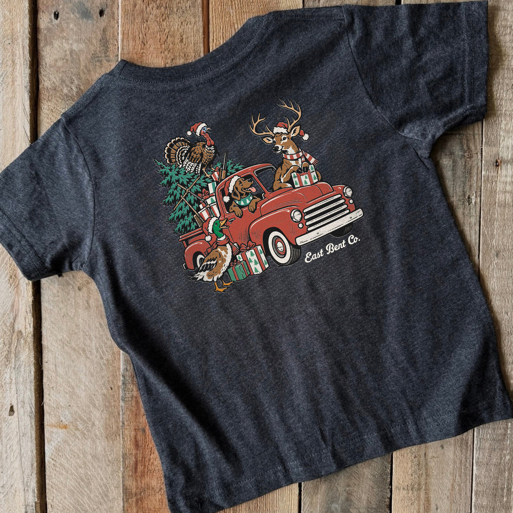 Vintage Hunting Crew Christmas Truck Short Sleeve Shirt
