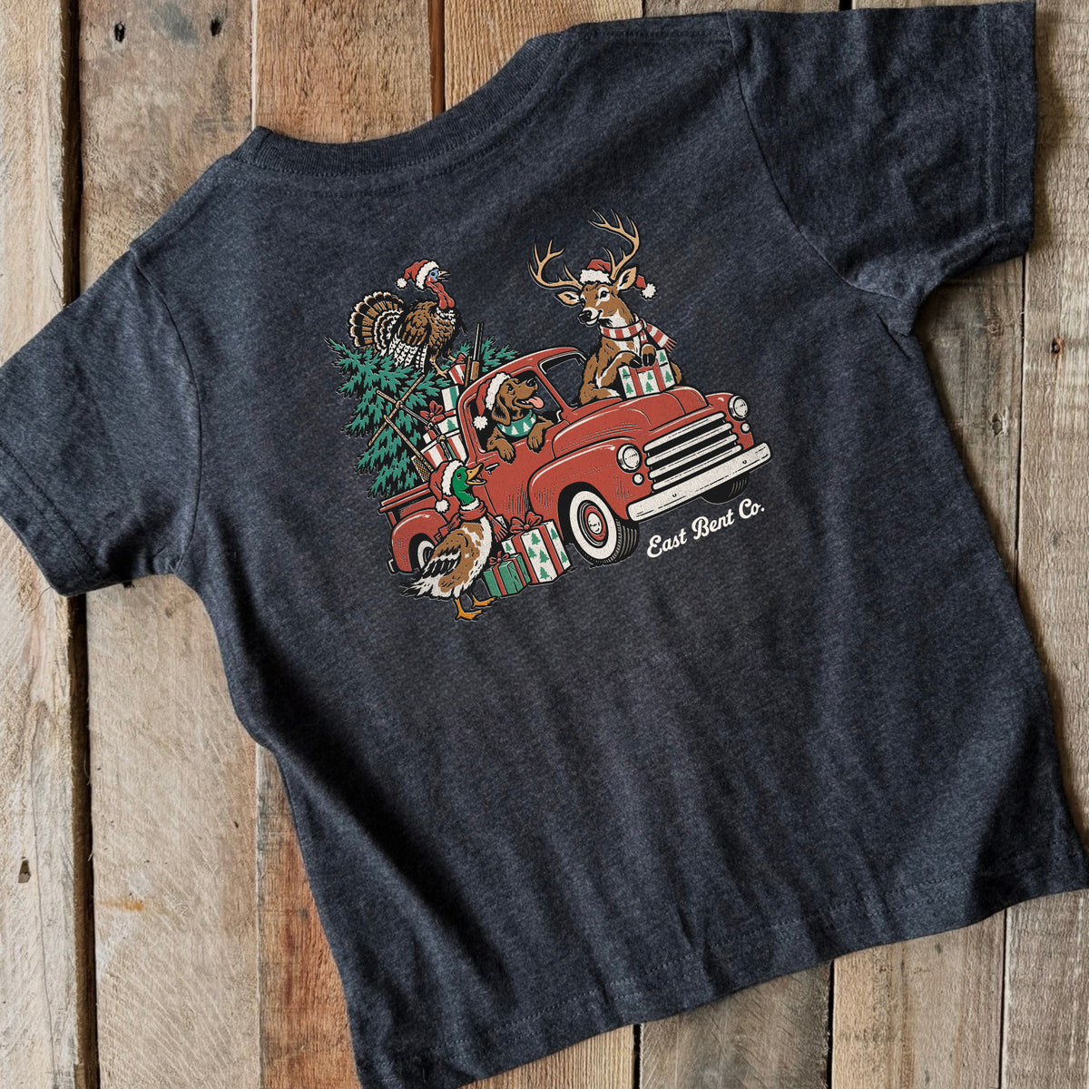 Vintage Hunting Crew Christmas Truck Short Sleeve Shirt