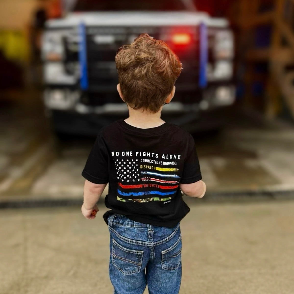 No One Fights Alone Kids Short Sleeve Shirt