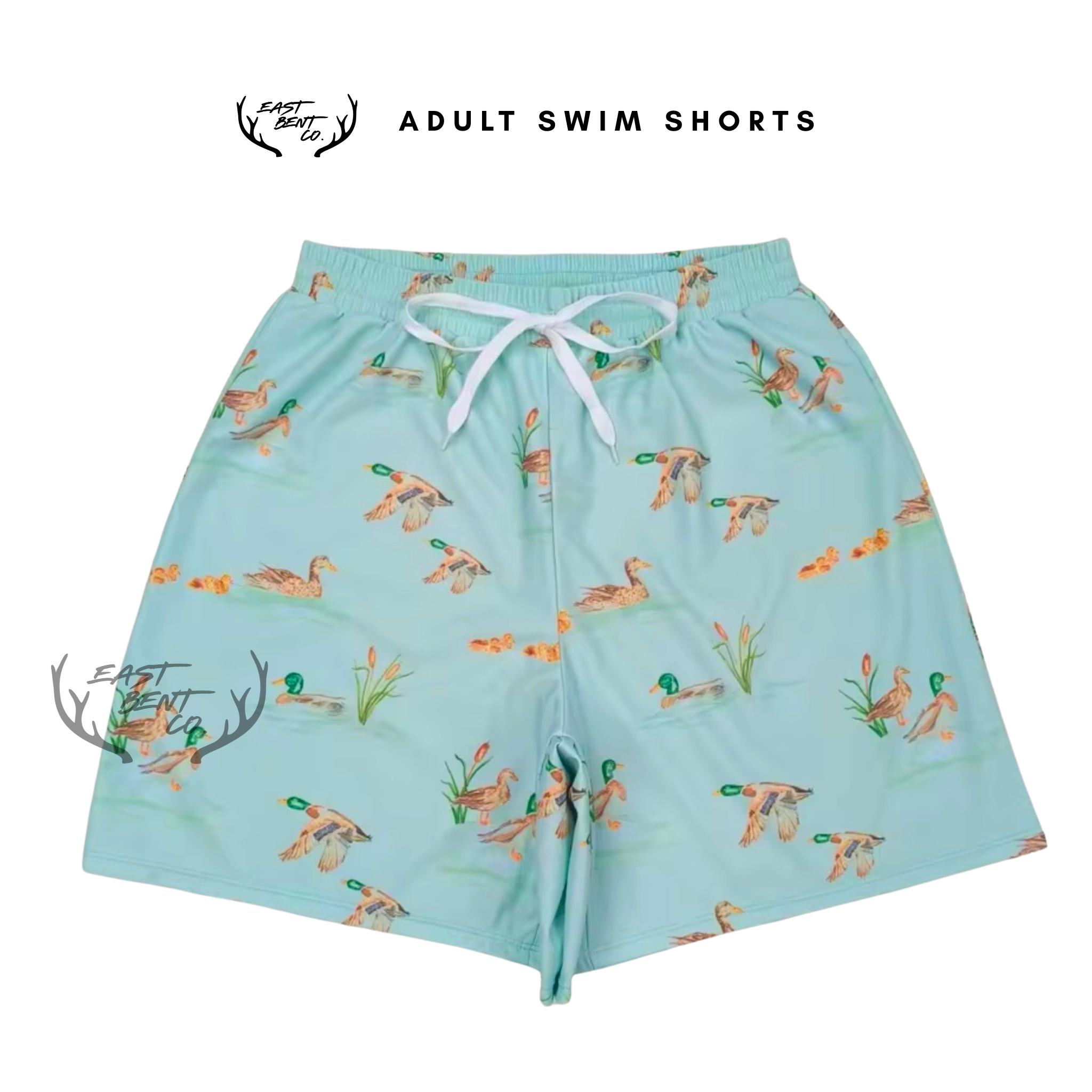 Vintage Watercolor Ducks Adult Swim Shorts