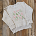 Coquette Christmas Trees Girls Crewneck Sweatshirt (Front Design)
