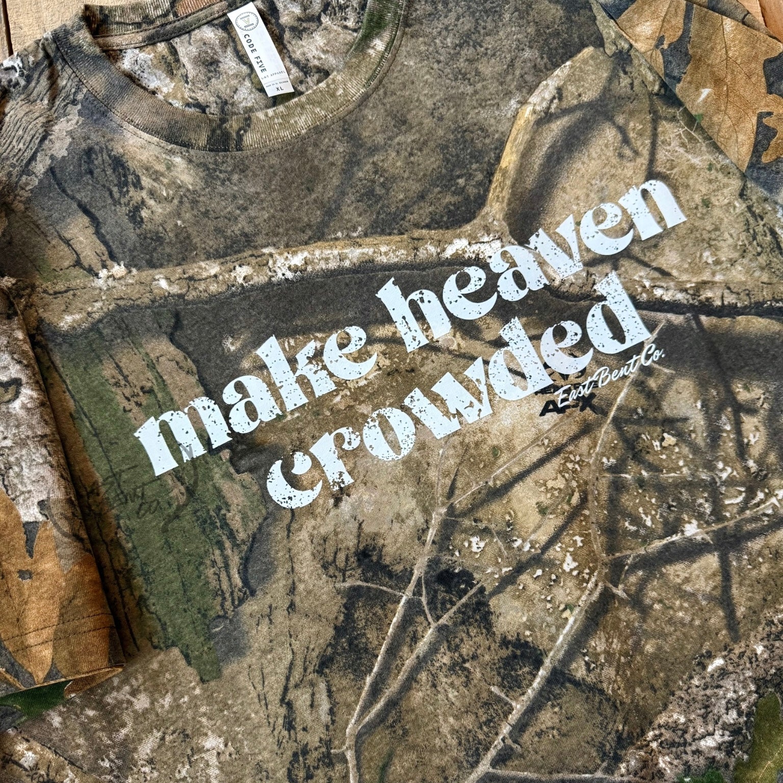 Make Heaven Crowded Camo Adult Short Sleeve Shirt