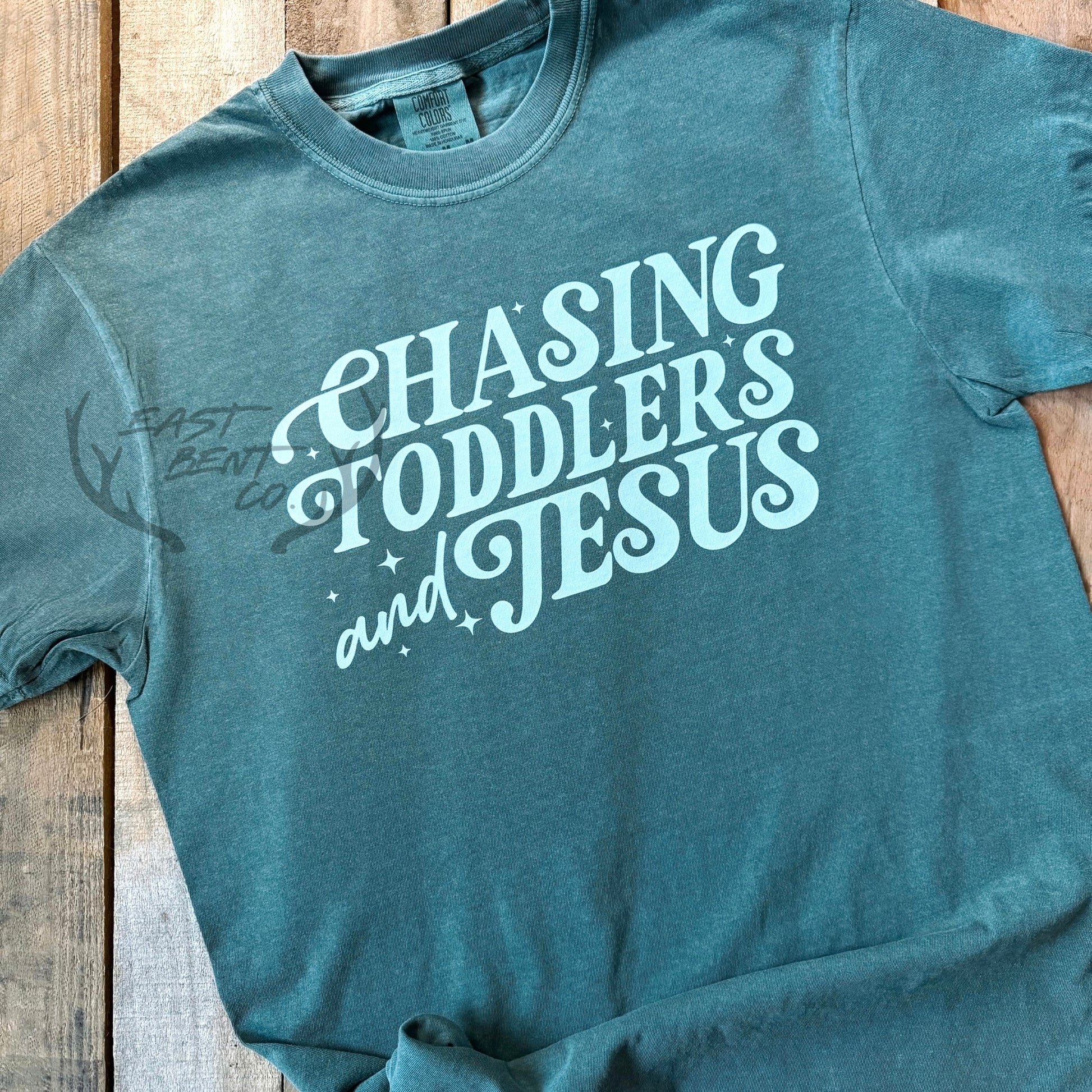 Chasing Toddlers and Jesus Adult Short Sleeve Shirt