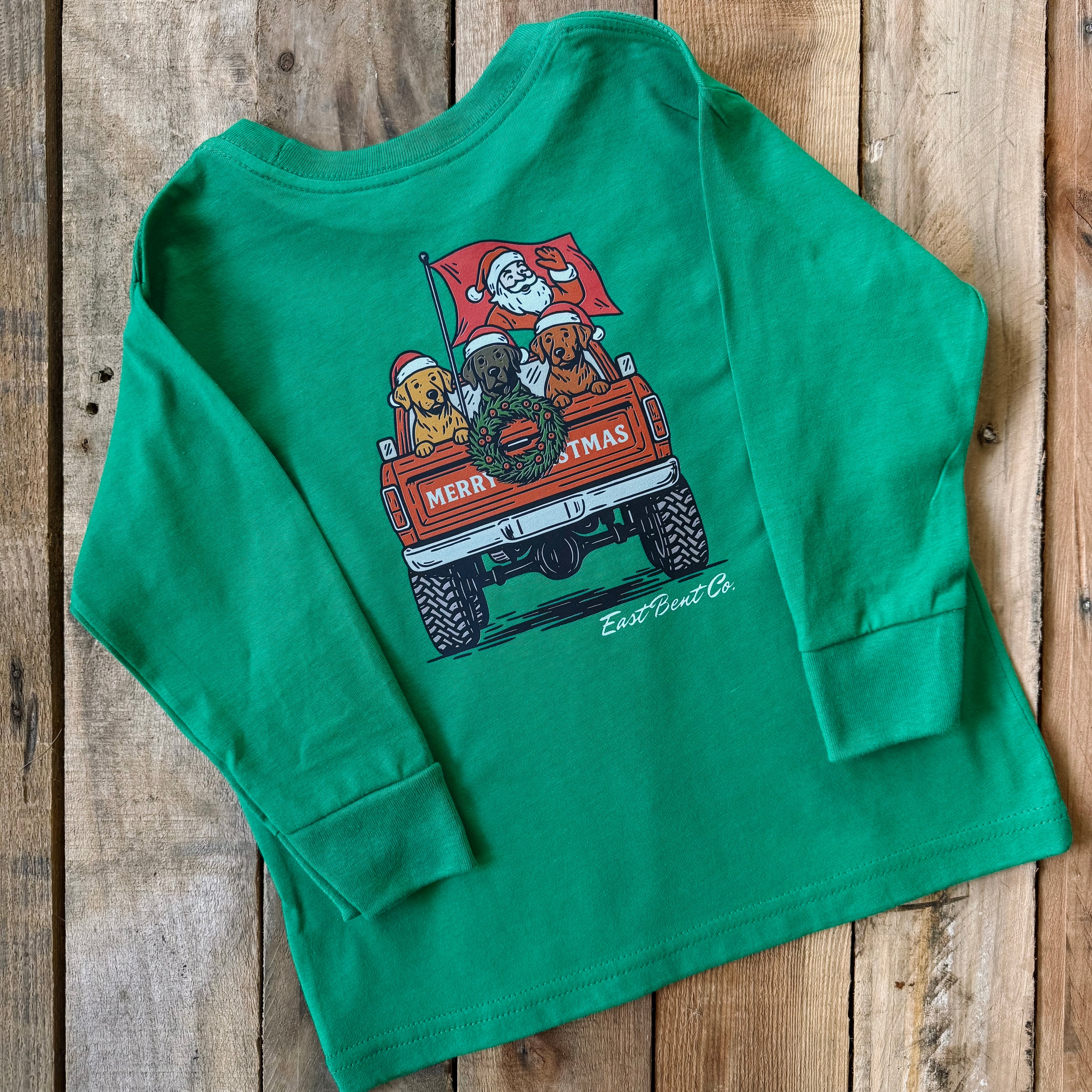 Santa Pup Truck Long Sleeve Shirt